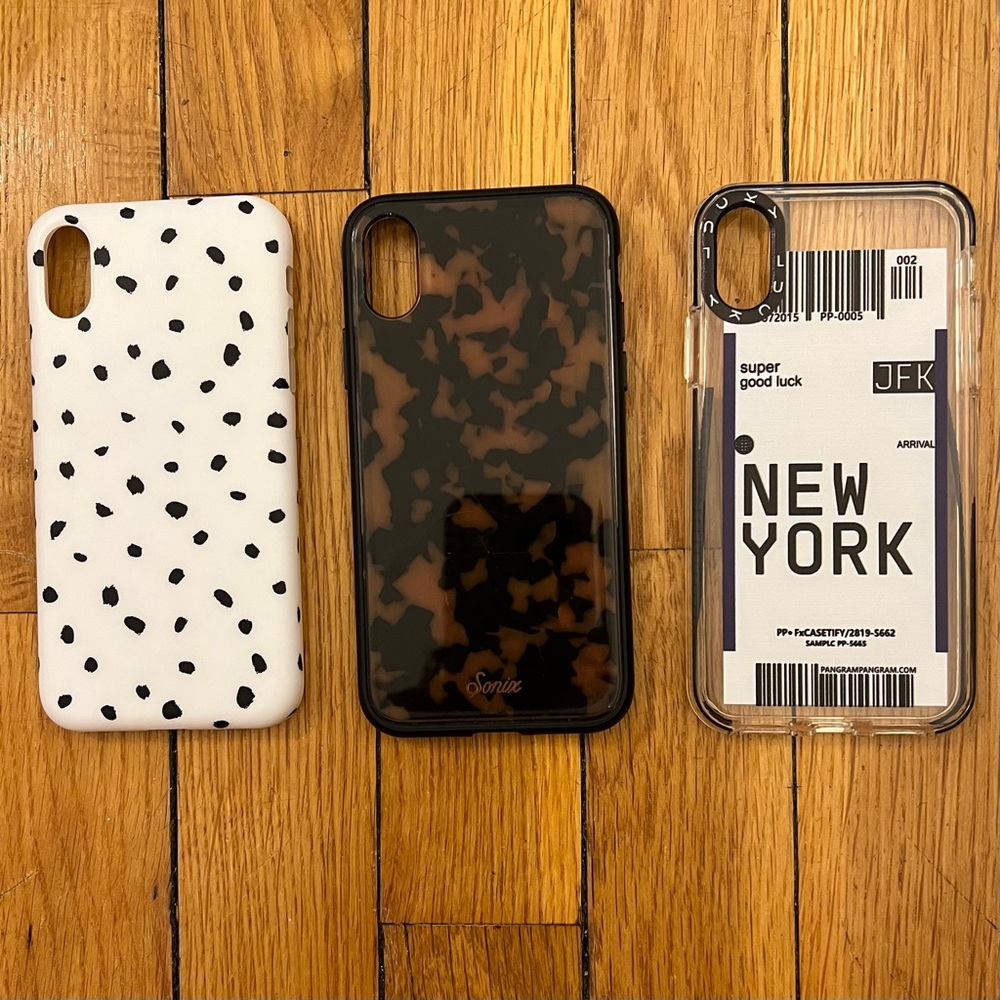 3 iPhone X/XS Cases & 3 Glass Screen Protectors
